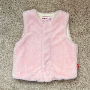 6-9 Month Magnetic Me Portabella Posies Minky Magnetic Fuzzy Vest